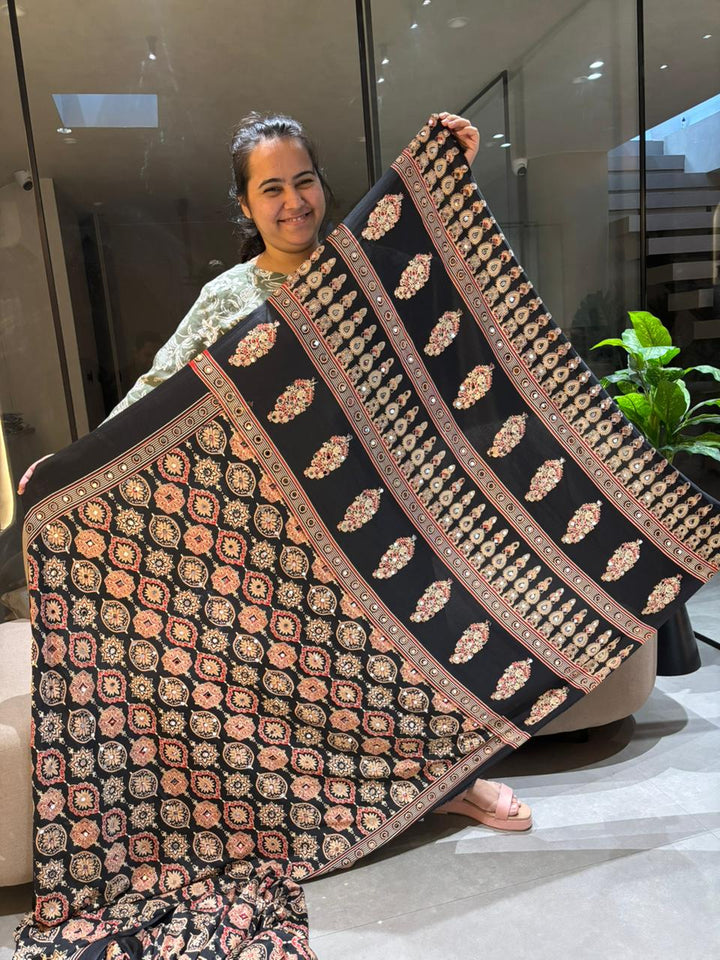 Ajrakh Block Printed Gajji Crepe Saree with Mirror Work - WhatsApp_Image_2026-06-10_at_12.17.51_PM.jpg