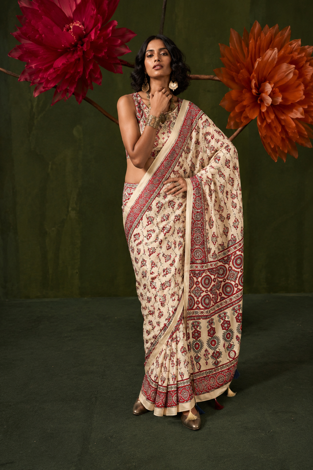 Ajrakh Tulips Pure Moss Satin Saree with Mirror Work - ChatGPT Image Aug 23, 2026, 12_08_20 AM.png