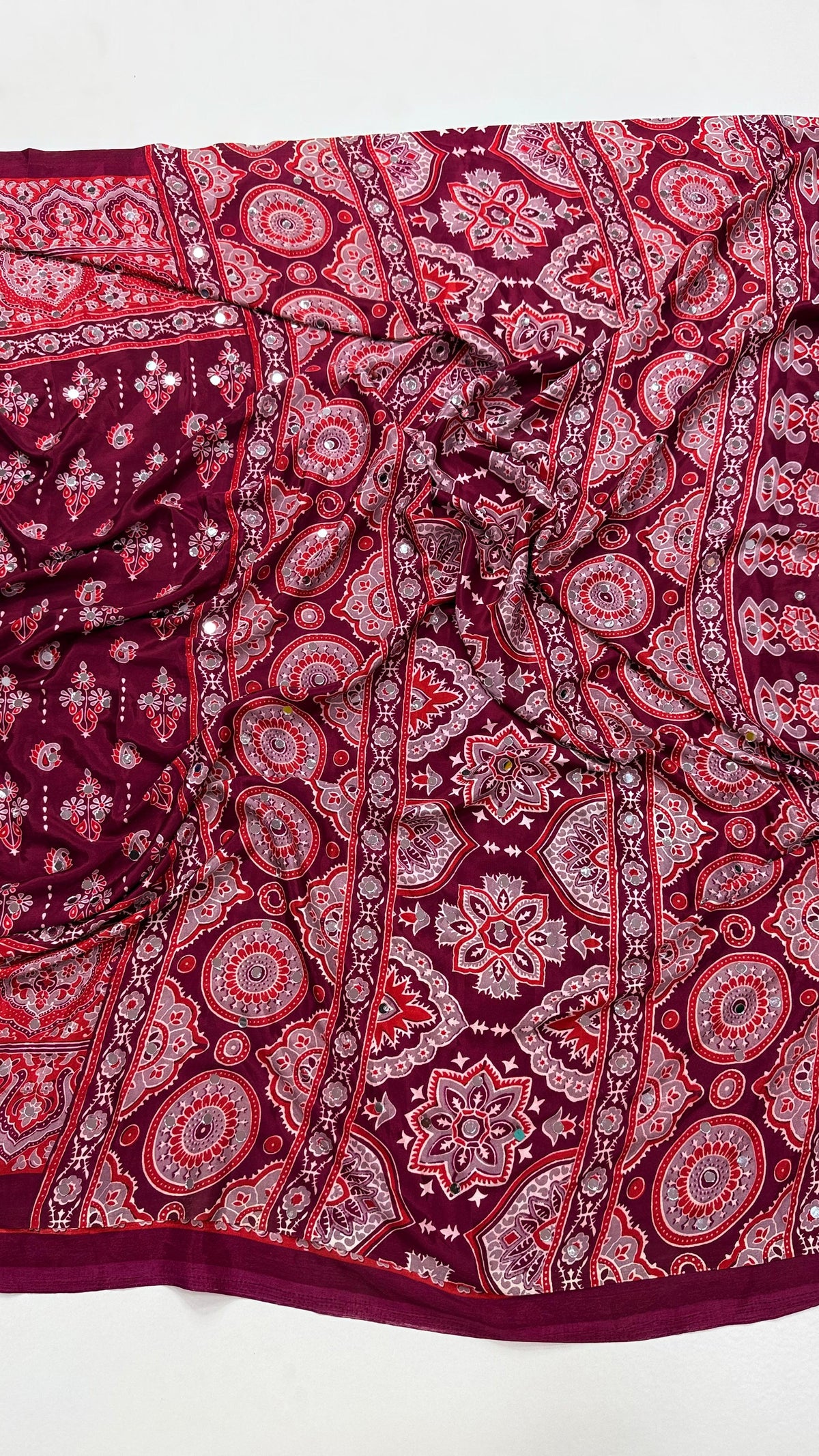 Modal Silk Ajrakh Love Print Saree with Mirror Work - IMG-20260819-WA0209.jpg