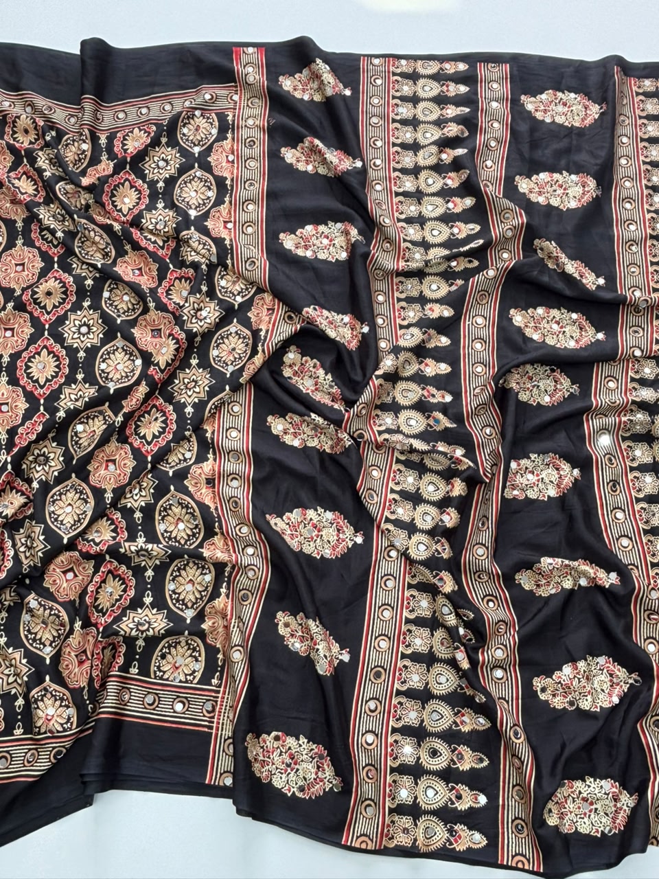 Ajrakh Block Printed Gajji Crepe Saree with Mirror Work - WhatsAppImage2026-06-06at17.10.10.jpg