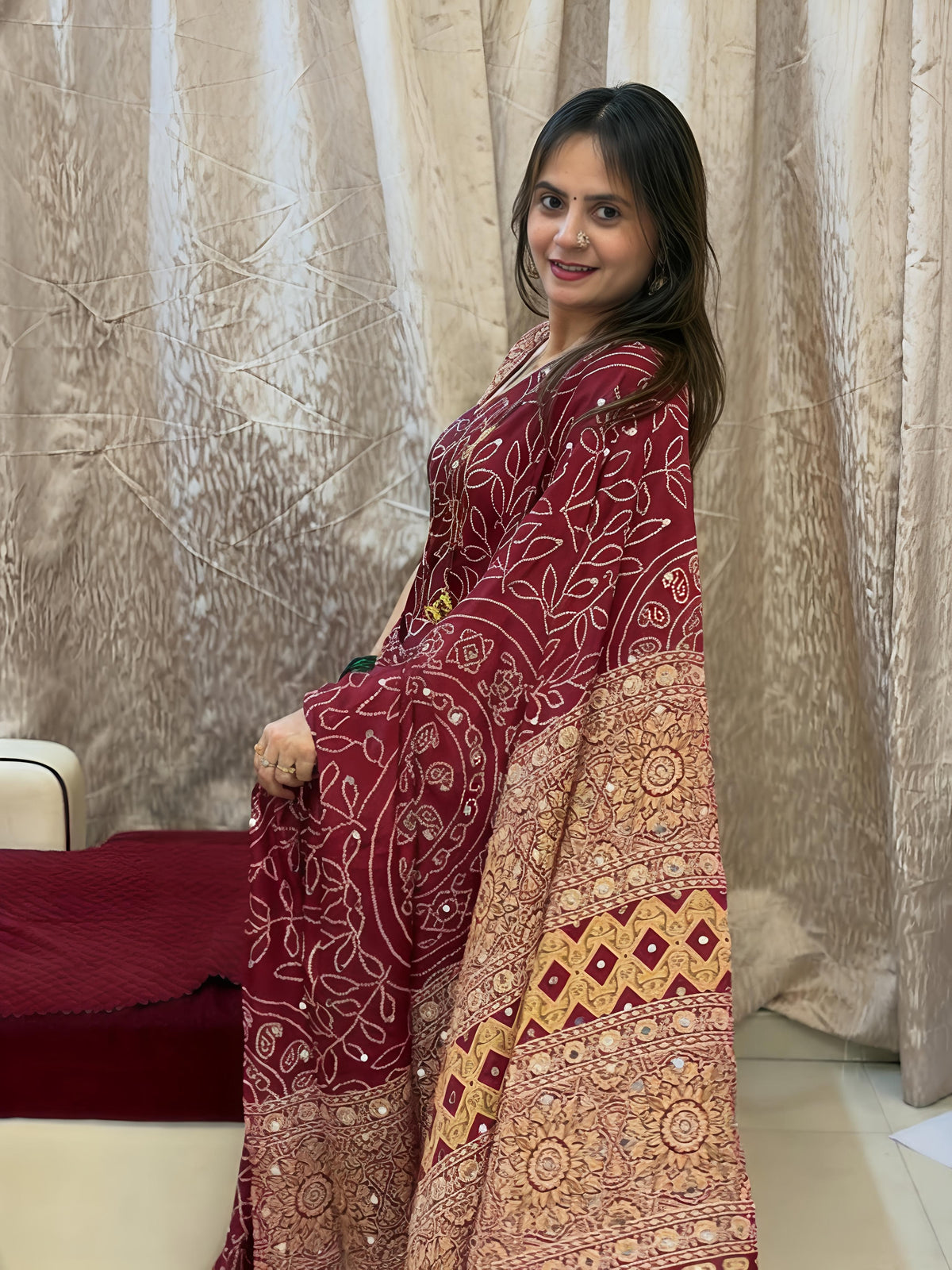 Mirror Work Satin Bandhani Saree - IMG-20260819-WA0206.jpg
